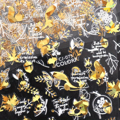 Golden Maple Leaves Butterfly Nail Stickers 3D Adhesive Art Supplies