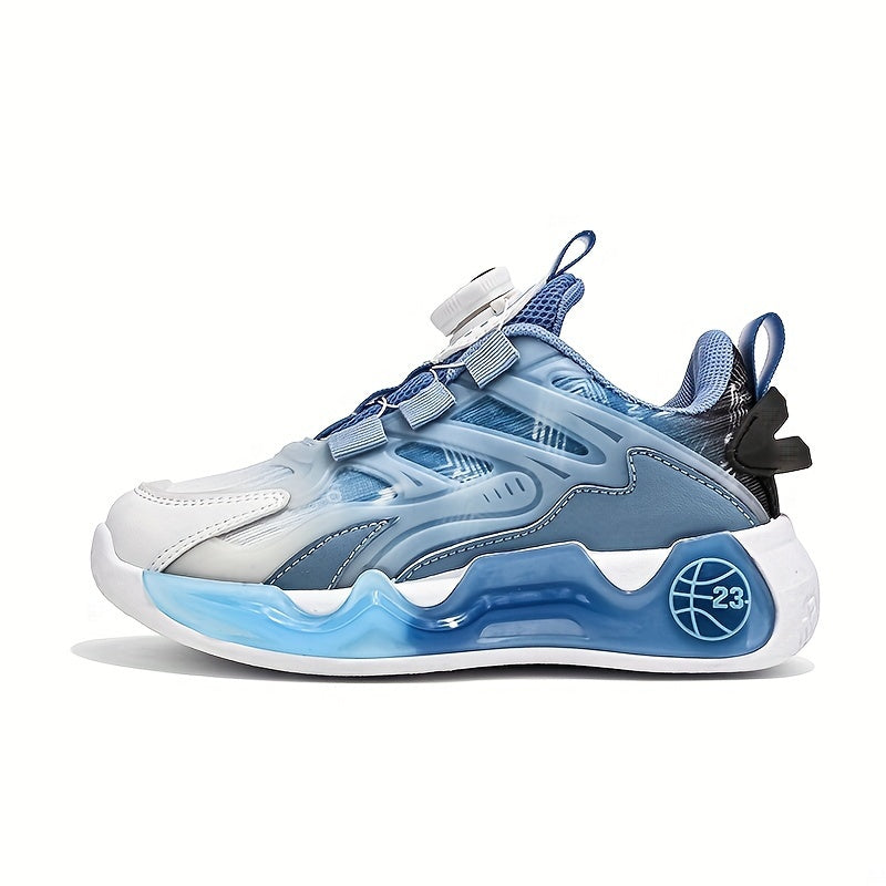 Boys Rotating Button Low Top Sneakers Breathable Non Slip Shoes