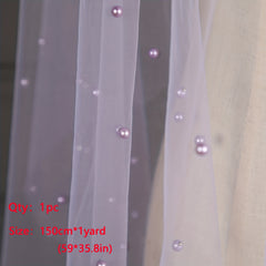 Pearl Thin Veil Lace Jacquard Fabric High Fabric Quilted Textile Sewing