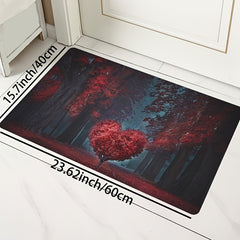 Love Tree Print Washable Decorative Rug for Home Decor