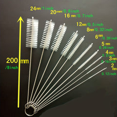 10pcs Nylon Tube Brush Set for Narrow Neck Bottles