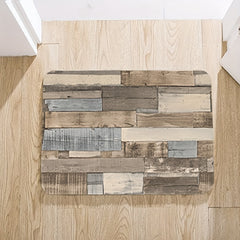 Wood Printed Anti Fatigue Kitchen Rug Waterproof Non Slip