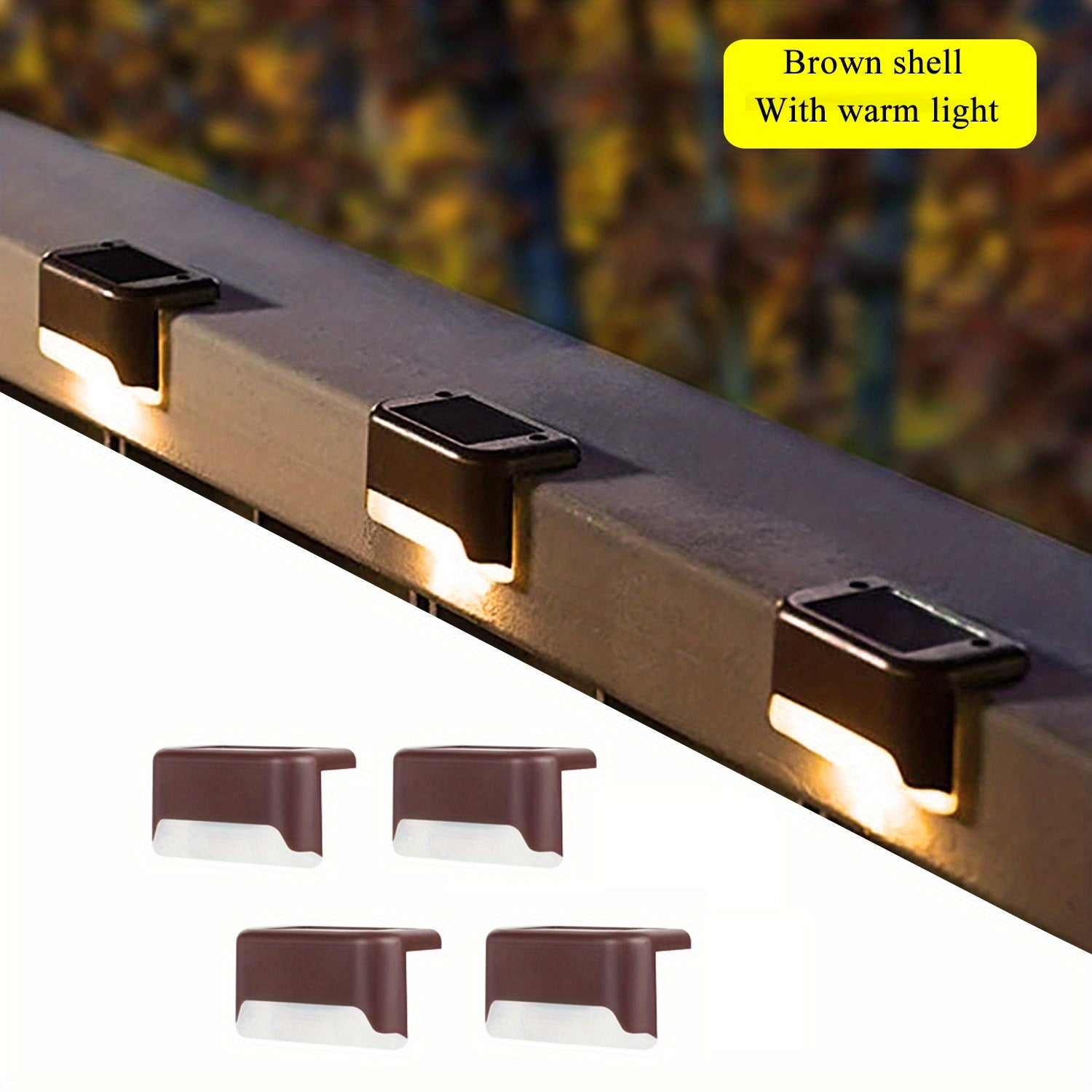 4 Pack Solar Deck Lights Outdoor Waterproof Led Solar Lights