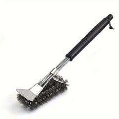 Grill Brush And Scraper BBQ Cleaner Triple Scrubber Extra Strong Wire Bristles