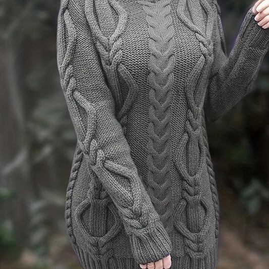  Cable Long Sleeve Turtle Neck Jumper
