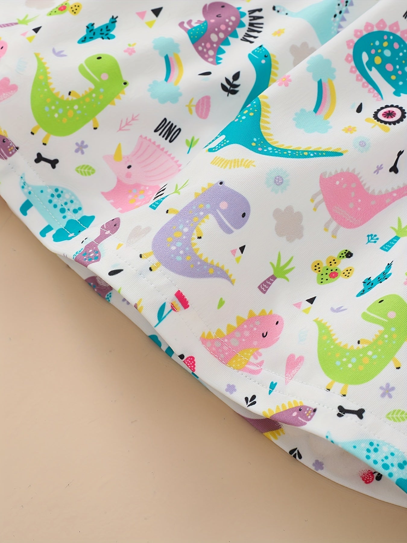Toddler Girls Sleeveless Dinosaur Graphic Princess Dress
