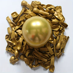 50 Golden Metallic Latex Balloons 10 Inch for Weddings Birthdays Anniversaries