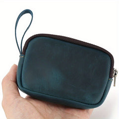 Vintage Small Coin Cash Purse Crazy Horse Leather Wallet