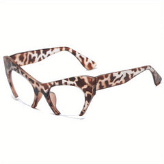 Retro Tortoiseshell Semi Rimless Clear Lens Glasses with Case