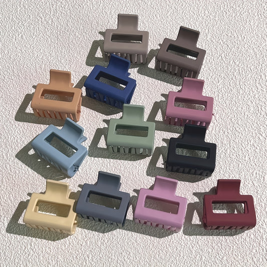 6pcs Small Hair Claw Frosted Rectangle Hair Claw For Thin And Thick Hair
