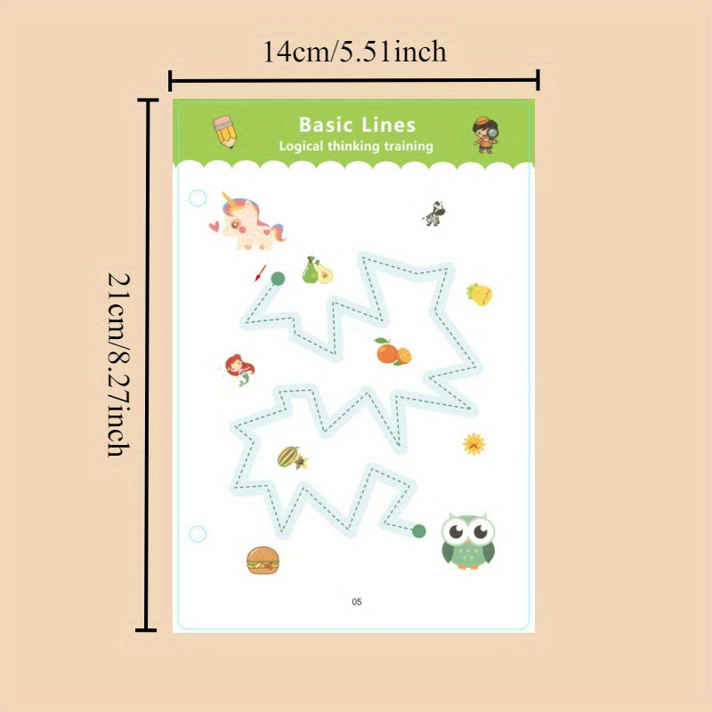32 Pages 2 Pens Writing and Drawing Set for Learning with Basic Lines