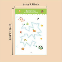32 Pages 2 Pens Writing and Drawing Set for Learning with Basic Lines