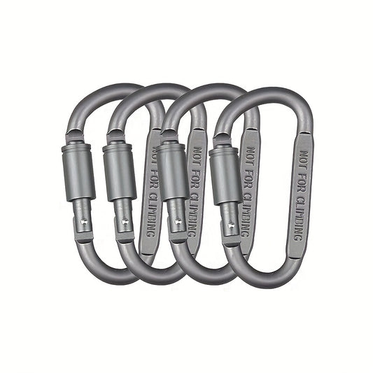 4pcs Aluminum D-ring Lock Buckle for Hiking Travel Camping