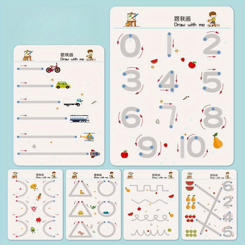 32 Pages Reusable Magic Practice Copybook Set for Pen Control Training
