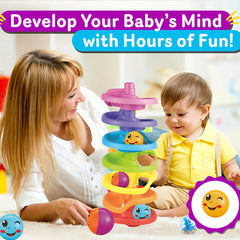 Ball Drop and Roll Tower Toy for 6M Kids