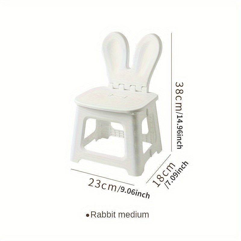 1pc Cartoon Backrest Chair Plastic Folding Outdoor Creative Stool