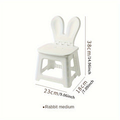 1pc Cartoon Backrest Chair Plastic Folding Outdoor Creative Stool