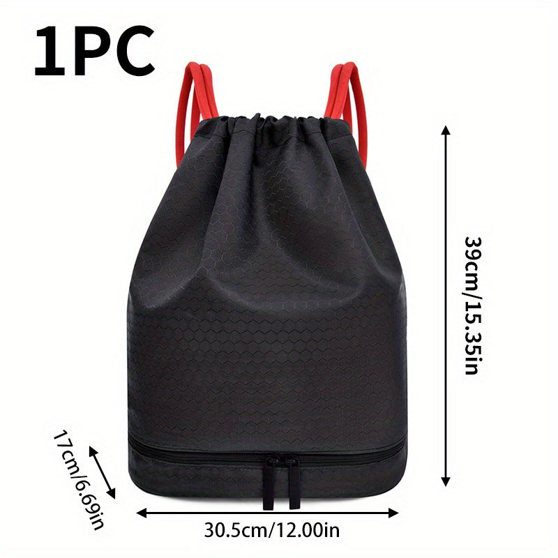 Embossed Drawstring Backpack Waterproof Storage Bag Lightweight
