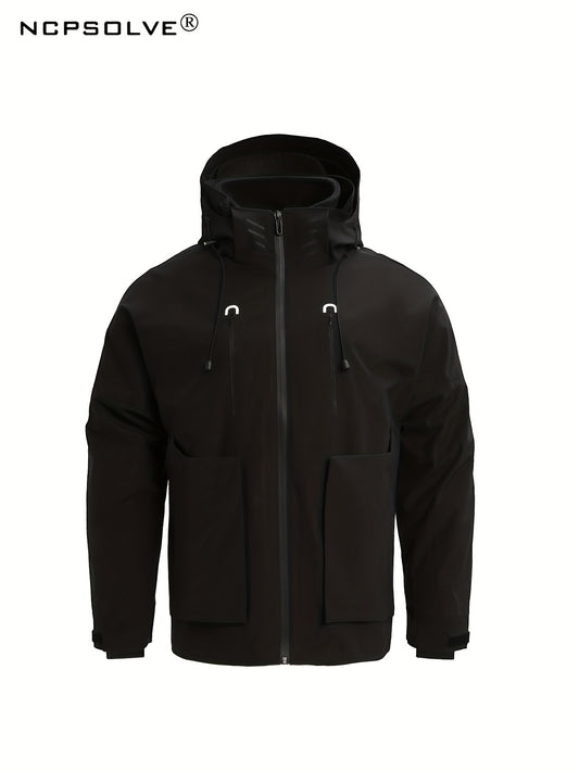 Men's 3 In 1 Outdoor Sports Hooded Jacket Waterproof Windproof Warm Hiking
