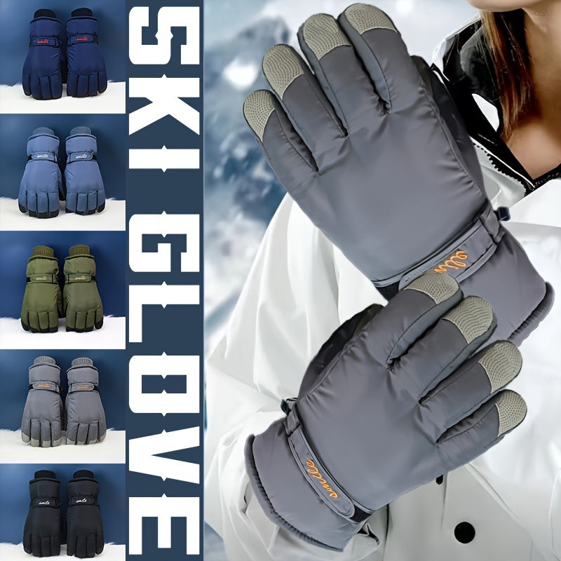 Men's Thickened Warm & Cold proof Outdoor Skiing Gloves Touch Screen