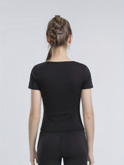 Women's Summer Slim Leisure Sports Short Sleeve T-shirt Solid
