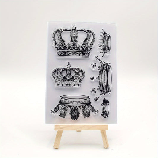 1pc Crown DIY Decorative Painting Tools Silicone Transparent Stamp