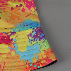 Colorful Graffiti Reversible Bucket Hat Ink Print Fisherman Cap