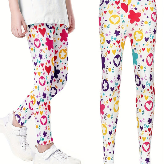 Girls Stretch Soft Leggings Print Pants Kids Clothes
