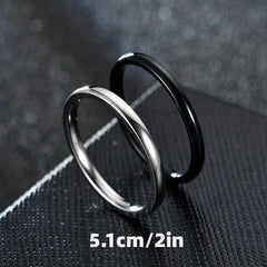 2 Stylish 2mm Stainless Steel Rings for Men and Women
