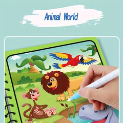 4pcs Magic Water Pens and Reusable Sketchbook for Kids