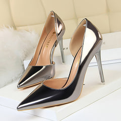Women's Cutout Stiletto Heeled Sandals Anti-slip Metal Heels