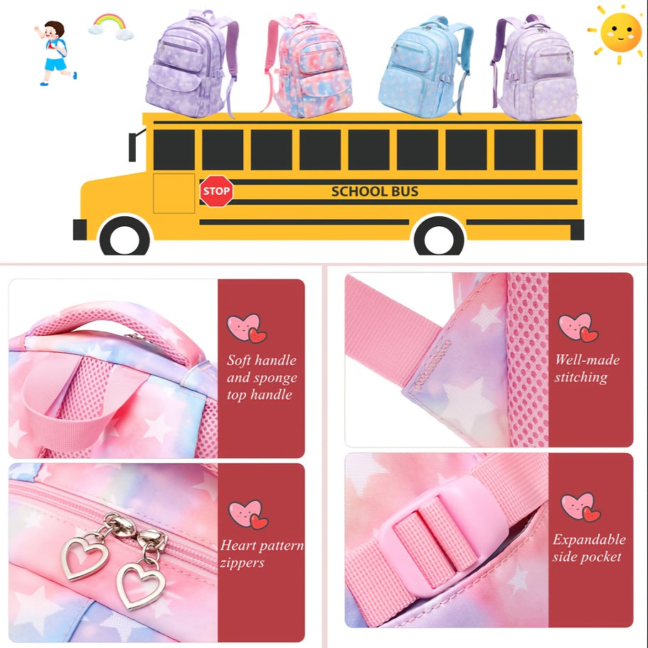 3pcs School Students Backpack Set Handheld Box Teen Girls School Bag Set