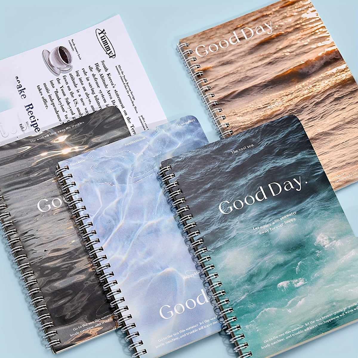 4pcs A5 Wave Star Language Coil Notebooks 60 Sheets