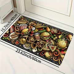 Cartoon Pattern Rug Hand-Painted Stylish Carpet Machine Washable Floor Mat