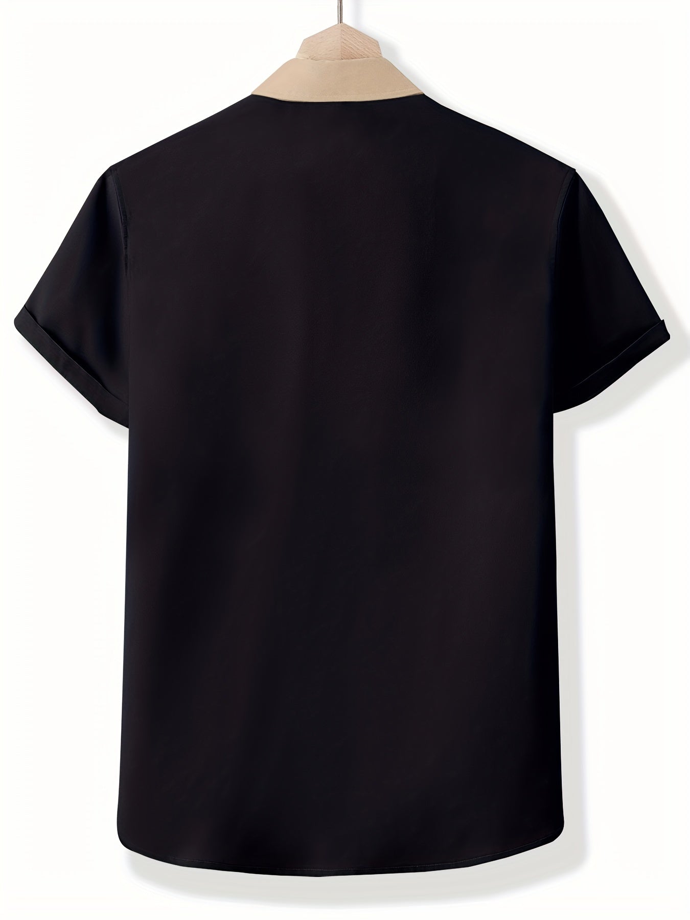Casual Patchwork Block Short Sleeve Shirt Men's Hawaiian Shirt