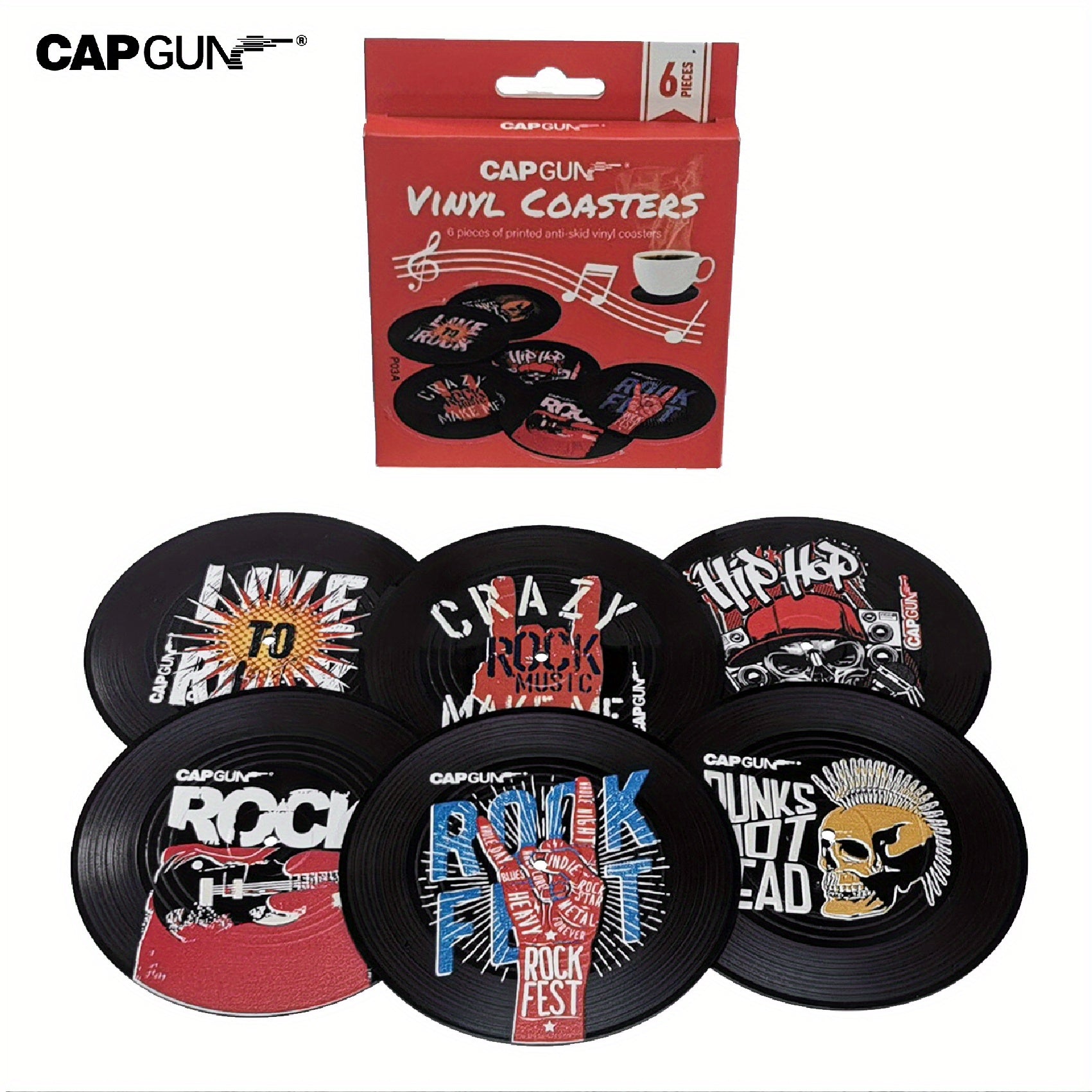Vinyl Record Coasters Hip Hop Punk Rock Music Cup Coasters