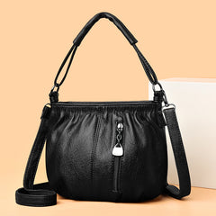 Vintage PU Leather Crossbody Bag Retro Shoulder Bag Women's Handbag