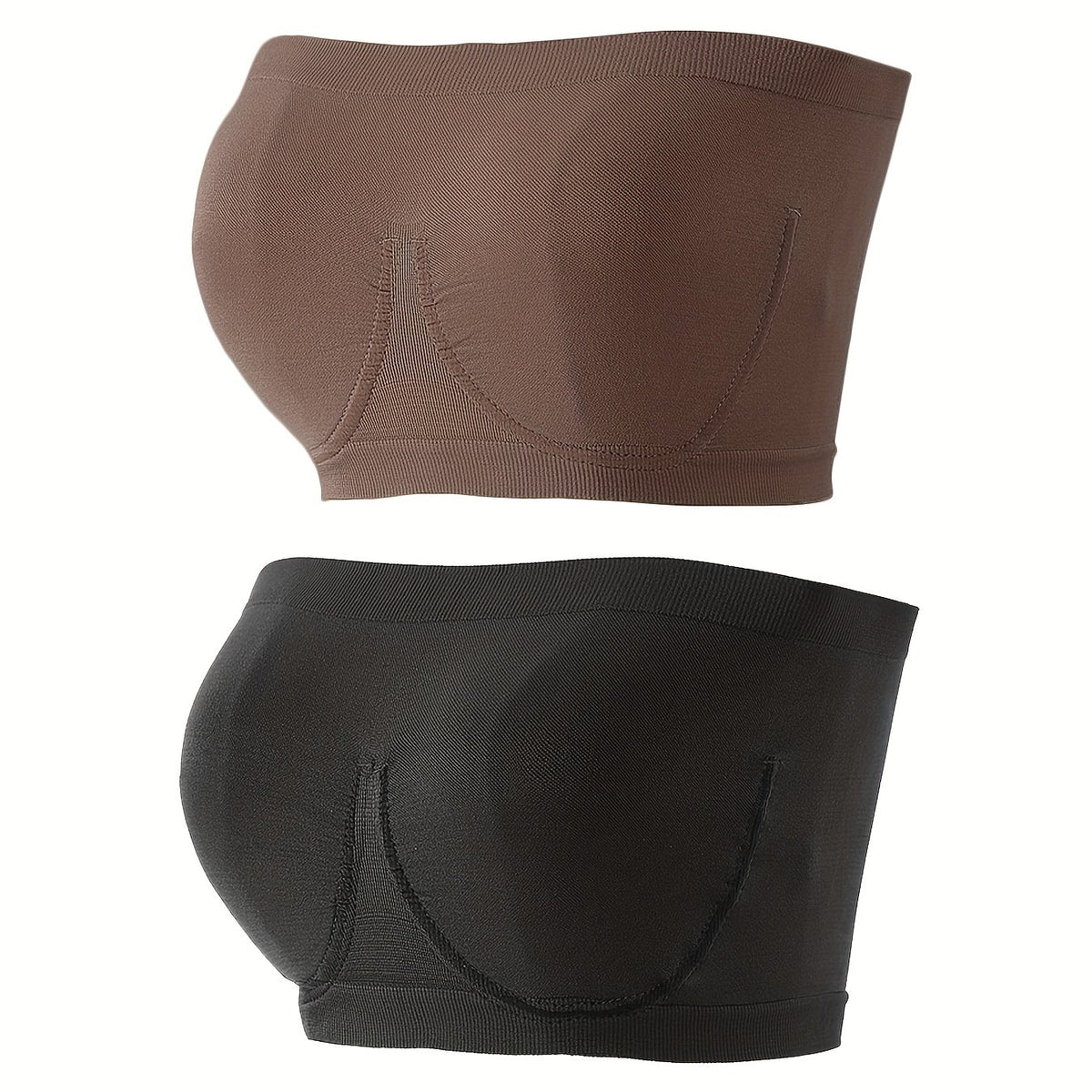 2pcs Seamless Bandeau Bras Soft Stretch Everyday Bra Women's Lingerie