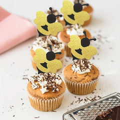 5pcs Happy Birthday Baby Bee Cake Insert Decoration