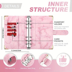 Marble A6 Budget Binder with 8 Cash Envelopes & More