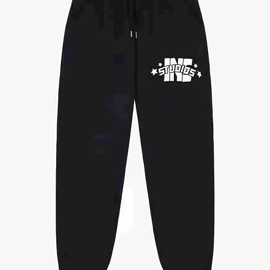 Letter Pattern Print Men's Pants Drawstring Comfy Active Stretch Trousers