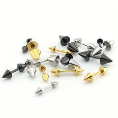Stainless Steel Cone Earrings Double Pointed Piercing Jewelry