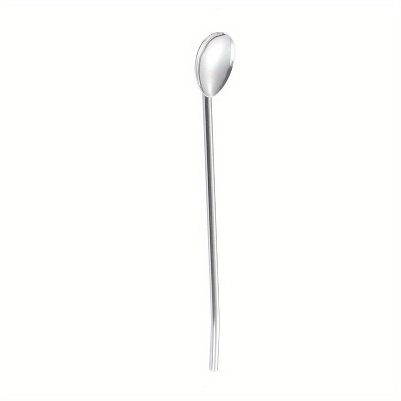 Stainless Steel Straw Spoons Reusable for Coffee Stirring