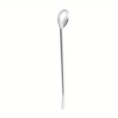Stainless Steel Straw Spoons Reusable for Coffee Stirring