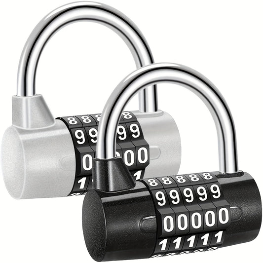 5 Digit Combination Lock 2 Pack, Padlock with 2 Combination Locks
