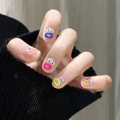 5D Embossed Jelly Nail Art Stickers Funny Expression Nail Art Decals