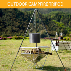 Outdoor Campfire Tripod with Chain for Camping