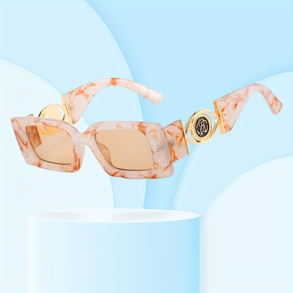 Y2K Rectangle Sunglasses Retro UV400 Sun Shades for Vacation Travel