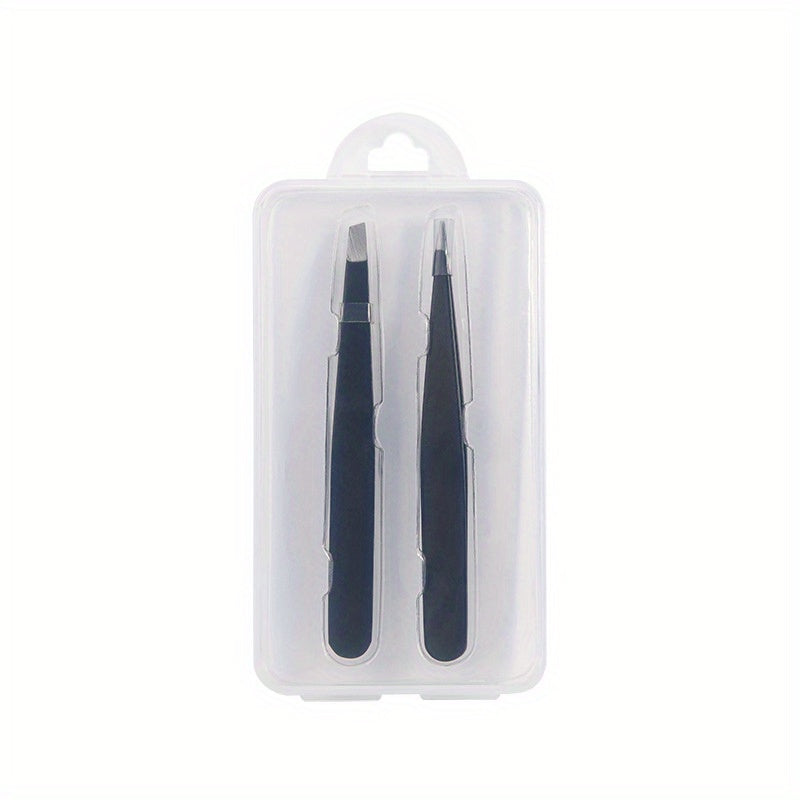 4pcs Eyebrow Tweezers Set with Storage Case