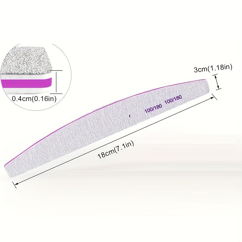 Manicure Tool File Buffers for Acrylic Nails 100/180 Grits, Double Sided Files